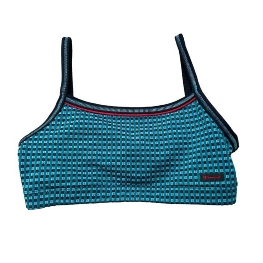 Champion Rare Teal Gingham Sports Bra Size Small